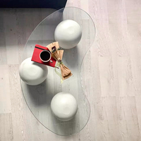 Nouvelle Arrivée 2025 – Table Basse en Verre Trempé, Tons Pastel Crème, Motif Cachemire, Structure en Acier Inoxydable, Design Créatif et Simple