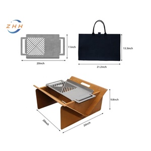 Detachable Camping Fire Pit Corten Steel <strong>FirePit</strong> 20inch <strong>Folding</strong> Campfire Grill for Wood Pellet Bonfire BBQ Backyard Patio Picnic - Product Image 1