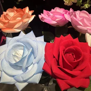 T60 commercio all'ingrosso singolo stelo tessuto velluto fiore composizione floreale flanella artificiale fiore di rosa per centrotavola