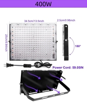 Puissant Projecteur LED UV Lumière Noire 50W - 400W IP66 395nm, Lampe de Polymérisation UV pour Fête Fluorescente d'Halloween