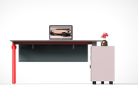 Table intelligente en forme de L à chargement sans fil série Spirit Mobilier moderne pour bureau à domicile Gestionnaire de haute technologie Bureau de direction