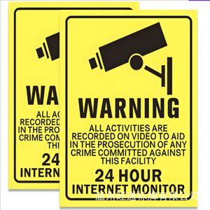 Tùy Chỉnh 24-Giờ Cross-Biên Giới An Toàn PVC Cháy Dấu Hiệu Khắc Động Vật Nhôm An Toàn Kim Loại Thủ Công 24-Giờ Giám Sát Cảnh Báo Dấu Hiệu - Product Image 5