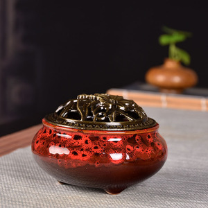 Ả Rập gốm hương Burner với nắp cho sen hương chủ cho mùa thu Mùa sử dụng cho thơm Sticks hoặc Cone cuộn dây hương - Product Image 4
