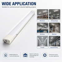 Plafonnier LED IP65 pour environnements humides, 4FT 5FT, largeur étendue, anti-corrosion, résistant aux intempéries, Tri-proof, 110lm/W AC