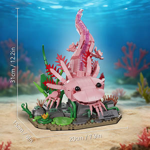 Juego de Bloques de Construcción de Axolotl de Plástico Simulado, 998 Piezas, Figura de Animal para Niños y Adultos <span class=keywords><strong>HTL</strong></span>, Gran Venta - Product Image 3