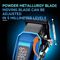 Kemei KM-2796 gunting rambut profesional dengan pisau DLC dan baterai Lithium 4600mAh dan daya besar dengan LCD dengan 2 pisau dalam 1 Set