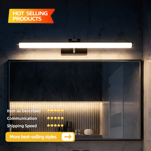 Applique murale linéaire LED dimmable 10W, design moderne, longue et carrée, couleur laiton, pour salle de bain, couloir, hôtel - Product Image 2