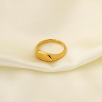 Benutzer definierte Typenschild Ring Siegel leer Stapelbare glatte Ring Modeschmuck Geschenk 18 Karat vergoldet hochglanz poliert Fingerring
