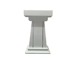 2022 Modern New Glossy white simple standing podium small hotel entrance reception desk customized design waiter desk