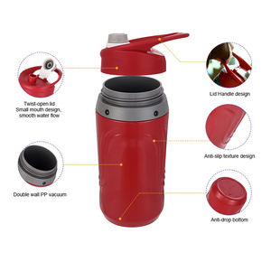 Bouteille d'eau en acier inoxydable à double paroi isolée, personnalisée avec logo, 1,9 L, pour le sport, la salle de sport, les voyages, avec couvercle, pour boissons chaudes et froides - Product Image 4