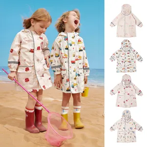 KOCOTREE Impresso Rain Poncho Eva Kids Rainwear Reutilizável Impermeável Eco Friendly Raincoats