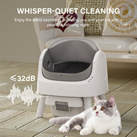 PetPivot AS11 Toilette pour animaux autonettoyante avec plusieurs capteurs infrarouges, Plug & Play, bac à litière automatique pour chat à ouverture supérieure