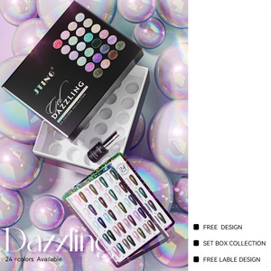 JTING Coffret de vernis gel caméléon éblouissant 24 couleurs, design unique et gratuit, effet de finition supérieur, vernis à ongles gel sirène platine très tendance - Product Image 5