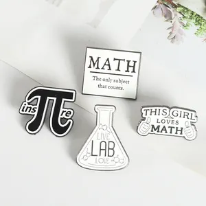 Love Math Pins Custom Lab Educational Brooch Badge Hard Metal Enamel Pins Bag Clothes Jewelry Gift for Kid Friend
