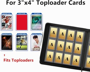 Premium PU <b>Leather</b> 12 Pocket Trading Card <b>Binder</b> Custom Black Card Album for Collection - Product Image 6