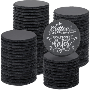 Бесплатная доставка: Круглые и квадратные подставки из сланца с натуральными краями – классические элегантные коврики и подкладки для лазерной гравировки (заготовки) - Product Image 2