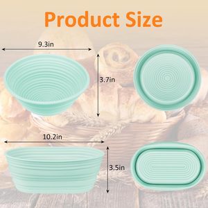 Sourdough Starter Kit Oval Foldable <b>Silicone</b> Bread Proofing Baskets 24oz Sourdough Starter Jar Sourdough Bread <b>Baking</b> Supplies - Product Image 2