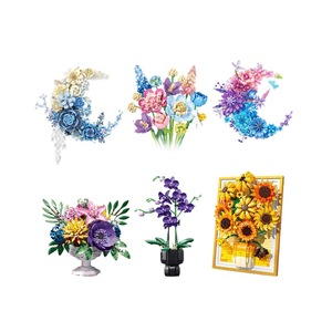 Blocs de construction Moon Flower 900+ pièces, bouquet en forme de croissant, décoration murale, cadeau pour adultes de 8 ans et plus - Product Image 5