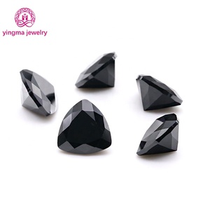 Prezzo all'ingrosso <span class=keywords><strong>di</strong></span> Yingma 4*4mm-10*10mm migliori pietre Cz trilioni <span class=keywords><strong>di</strong></span> forma <span class=keywords><strong>di</strong></span> zirconi <span class=keywords><strong>di</strong></span> <span class=keywords><strong>colore</strong></span> <span class=keywords><strong>nero</strong></span> pietre sciolte Cz per gioielli - Product Image 1