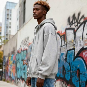 TKAN357 Fabricante Heavy Weight 500GSM Cremallera Imprimir Pullover Oversized Grueso Algodón Fleece Venta al por mayor Hombre Zip up Hoodie - Product Image 3