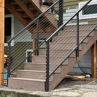 Balustrade en acier inoxydable moderne à faible entretien HIMOWAY, montage latéral, garde-corps à câble plat pour balcon extérieur