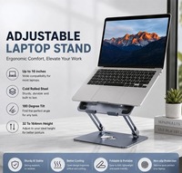 Support portable pliable pour ordinateur portable Zeno, rehausseur de bureau pour PC de 16 pouces, support réglable en hauteur pour ordinateur portable