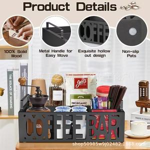 <b>Coffee</b> Bar Storage <b>Box</b> 32.5cm Wooden Organizer For <b>Coffee</b> Pods Tea Bags Desktop Use - Product Image 2