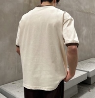 T-shirt Ringer en Coton Tricoté Uni Léger et Doux pour Homme, Coupe Classique, Logo Personnalisé, Vente en Gros