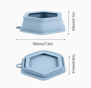 Silicone Anti-overflow Folding Hexagonal Dog & <b>Cat</b> Food Bowl Portable Outdoor & Car Use Drinking Bowl with Hanging Feature - Product Image 5