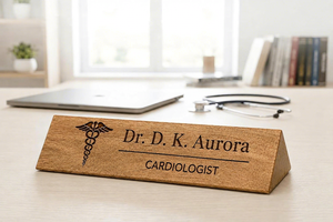 Plaque de nom de bureau en bois personnalisée, gravée sur mesure, pour médecins, professionnels, cadres, enseignants, entreprises - Product Image 2