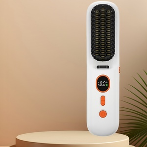 Rechargeable Wireless Hot Comb Straightener <b>Brush</b> Cordless Hair Comb Straightener - Product Image 1
