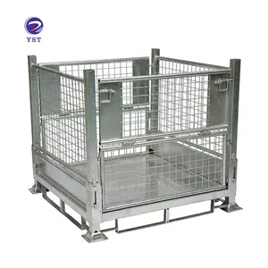 Cage de accrochage en fil d'acier pliable et durable, haute résistance, stockage d'entrepôt, cage