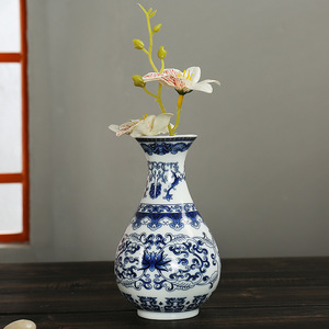 Jarrón de Piso Moderno de Porcelana Azul y Blanca con Diseño Floral Popular, Decoración del Hogar Ecológica, Cerámica Abstracta - Product Image 6