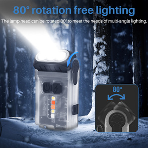 Boruit V15 LED 1200lm 105M Phạm Vi Mini Edc Đèn Pin IP67 Không Thấm Nước Đèn Có Thể Sạc Lại 80 Rotation Torch Keychain Đèn Pin - Product Image 2
