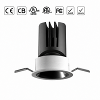 Plafonnier LED COB UGR17 encastré profond anti-éblouissement 12W, en aluminium, à intensité variable, pour hôtel, bureau, éclairage commercial