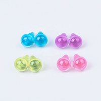 Yeux de poupée en plastique roses de 10 mm avec pieds filetés, yeux bleus en forme de haricot, accessoires violets faits à la main pour poupées DIY