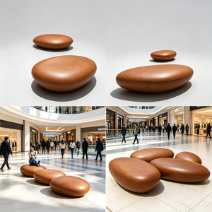 Bulk Size Custom Stone Chair Commercial Waiting <b>Stool</b> Durable Bench for Shopping Centers - Product Image 1