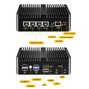 Factory Wholesale Mini PC 4x 2.5G I226 LAN 12th Gen InteI N5100 Soft Router Firewall NVMe Industrial Fanless Computer HDMI2.0