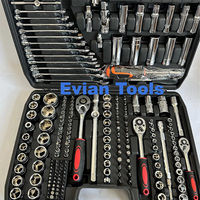 Ensemble de clés à cliquet multifonctionnelles Evian de 216 pièces en CR-V, à commande manuelle, OEM, professionnel, pour la réparation automobile, avec étui rigide pour l'entretien des voitures
