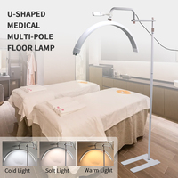 Lampu Lantai LED Aluminium yang Dapat Diredupkan, Penyangga Ponsel, Remote Control, Lampu Bulu Mata, Ekstensi Bulu Mata, Rotasi, Salon, Spa, Ahli Kecantikan, Tato