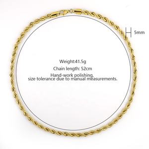 防水カスタムロゴPVD 14K18Kゴールドメッキ316ステンレスロールロープチェーンネックレスジュエリー作りアニバーサリーギフト - Product Image 4