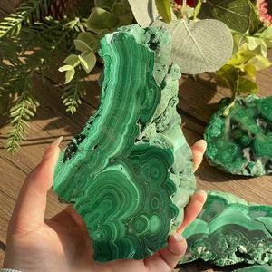 Losa de Malaquita Natural Pulida, Rebanada de Malaquita Verde para Decoración del Hogar, Cristal Curativo, Artesanía y Fabricación de Joyas, Venta al por Mayor - Product Image 4