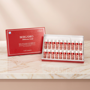 BERGAMO HIBISCUS 24K Gold Juego de ampollas coreanas de alta calidad para el cuidado de la piel (20 piezas) Iluminador facial Antiarrugas Libre de crueldad - Product Image 3