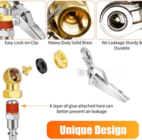 4 PCS Brass Tire Air Chuck 1/4 NPT Quick Connect Clamp-On Sealed Ball Valve PTFE Seal Pneumatic Tools Accessories Inflator