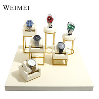 WEIMEI OEM Tela de microfibra Soporte de exhibición de reloj de lujo Estante de exhibición de joyería de metal para escaparate de ventana
