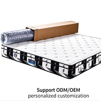 Matelas à ressorts ensachés direct usine avec couche supérieure en mousse à mémoire de forme confortable, respirant et compressé sous vide