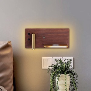 USB LED โคมไฟติดผนังชาร์จไร้สายสีทองหรูหราไฟอ่านหนังสือติดผนังบ้านโรงแรมห้องนอนห้องนั่งเล่นมัลติฟังก์ชั่นพร้อมสวิตช์ - Product Image 6