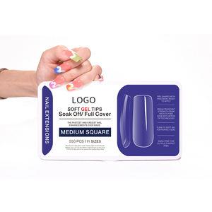 Kit de cobertura completa para uñas, Gel acrílico suave para salón de belleza, 500 unidades, venta al por mayor - Product Image 2