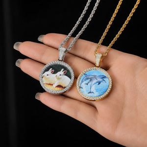 Custom Iced Out Zircon Memory Photo <b>Locket</b> Pendant Hip Hop Style Silver Plated Necklace - Product Image 6