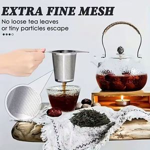 Customized Portable 304 Stainless Steel Strainer Mesh <b>Infuser</b> Steeper With Lid for Home Use Metal Filter Losses <b>Tea</b> Leaf - Product Image 2